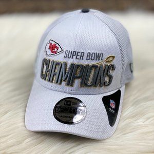 Kansas City Chiefs NFL New Era 9Forty Curved Brim Snapback Super Bowl Hat White